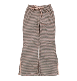 T2LOVE OPEN SLITED FLAIR PANT NUDE