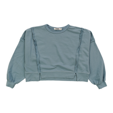 T2LOVE L/S RAWEDGE H/L SLIT WIDE TOP WASH BLUE