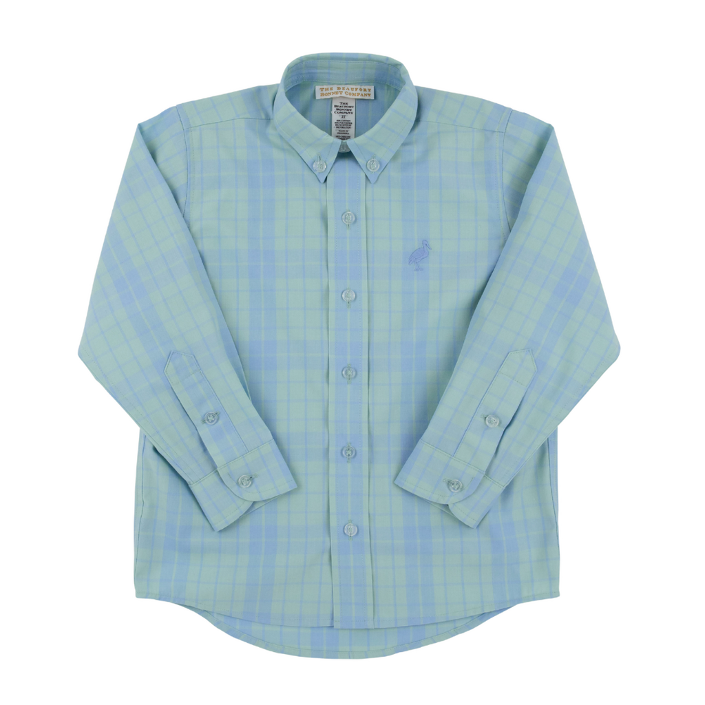 THE BEAUFORT BONNET COMPANY DEAN'S LIST DRESS SHIRT Audubon Park Plaid/Sarasota Sky