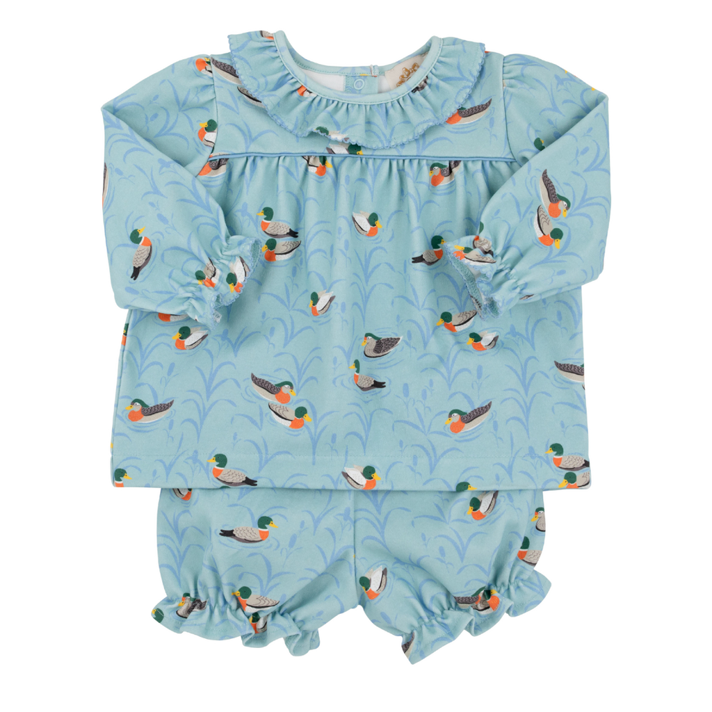 THE BEAUFORT BONNET COMPANY BON AIR BLOOMER SET-PIMA Fine Weather for Ducks/Sarasota Sky