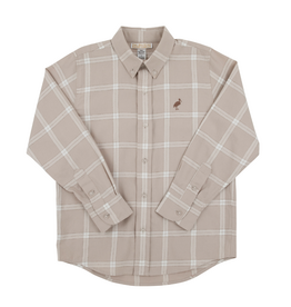 THE BEAUFORT BONNET COMPANY DEAN'S LIST DRESS SHIRT-FLANNEL Thompson Park Plaid/Gray Bay Brown