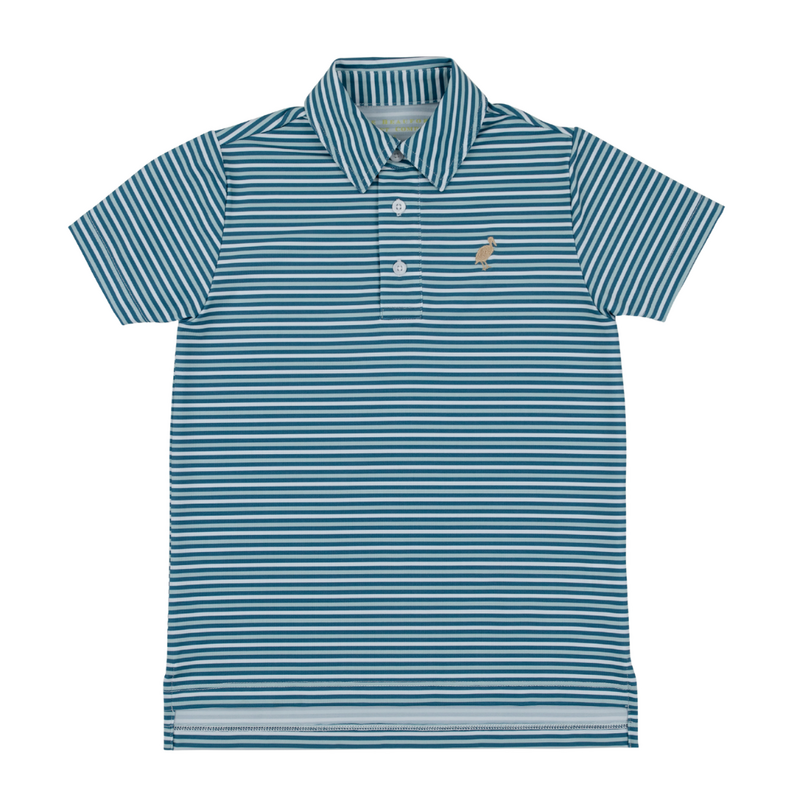 THE BEAUFORT BONNET COMPANY PREPLETIC PRIM & PROPER POLO Sumner County Stripe Barnsley Blue