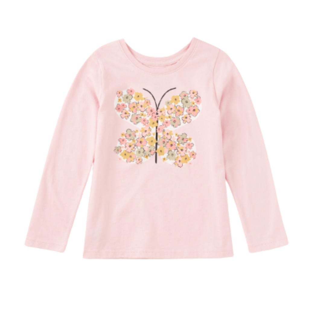 TEA ROSE BUTTERFLY GRAPHIC TEE Pink Lady