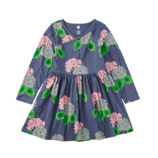 LS  WRAP NECK DRESS Cornwall Hydrangeas
