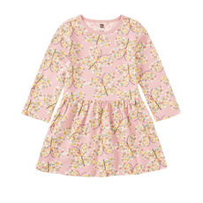 LONG SLEEVE SKIRTED DRESS Tea Rose Butterfly