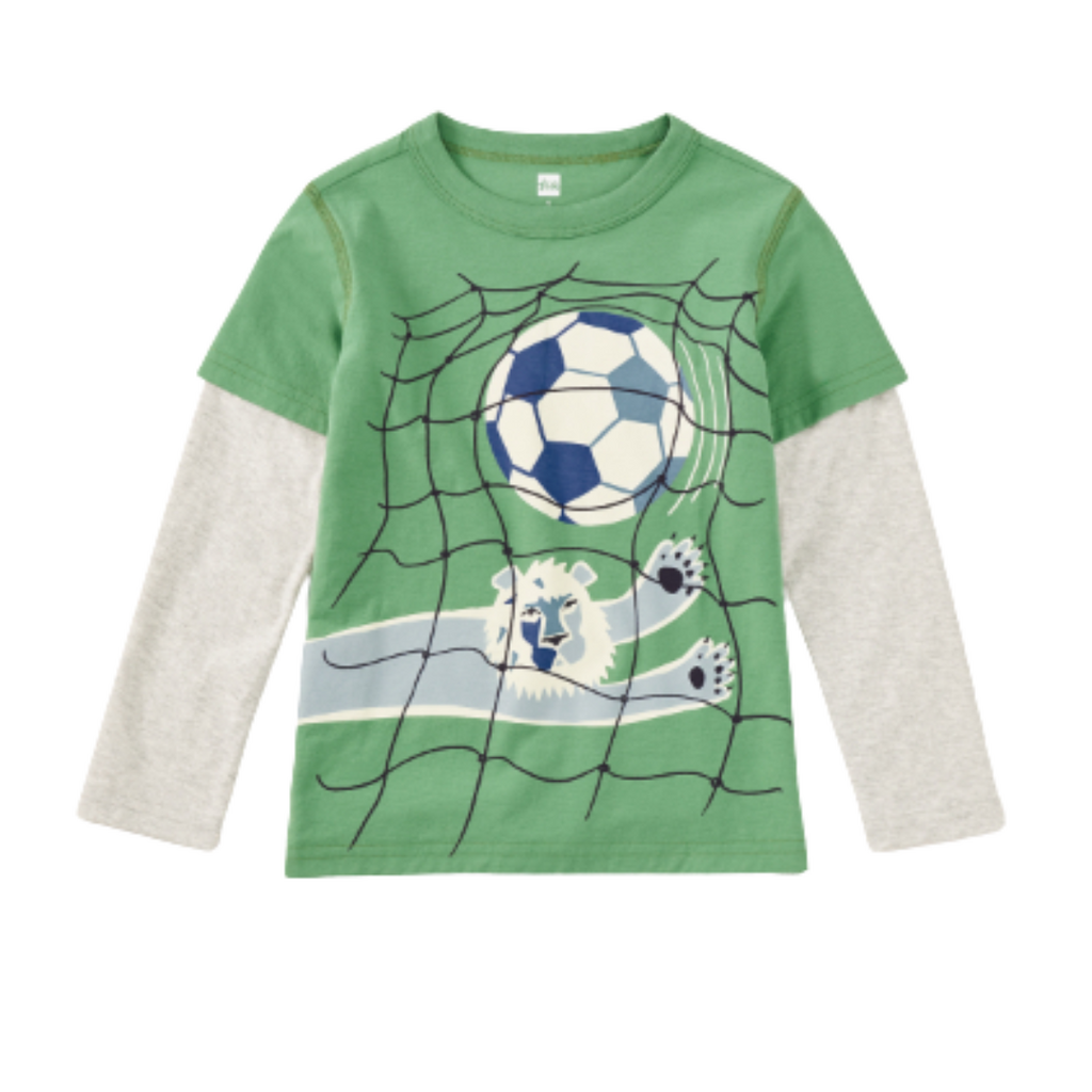 GOALKEEPER LION LAYERED TEE English Ivy