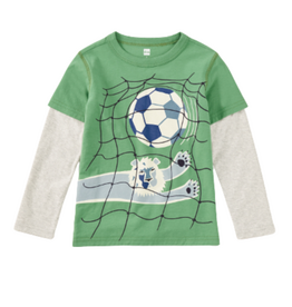 GOALKEEPER LION LAYERED TEE English Ivy