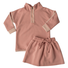 BANANA SPLIT Celina 1/4 Zip Skort Set-Mauve