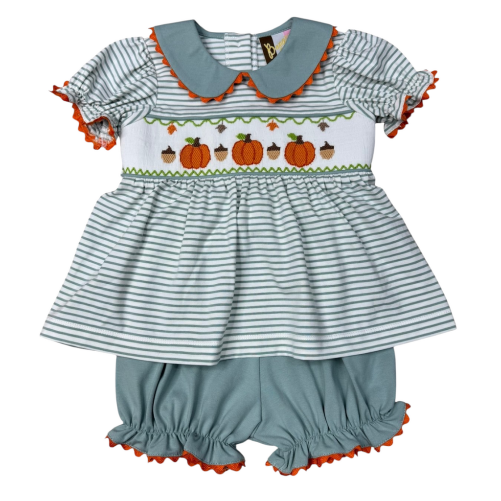BANANA SPLIT Pumpkin Patch Smocked Bloomer Set