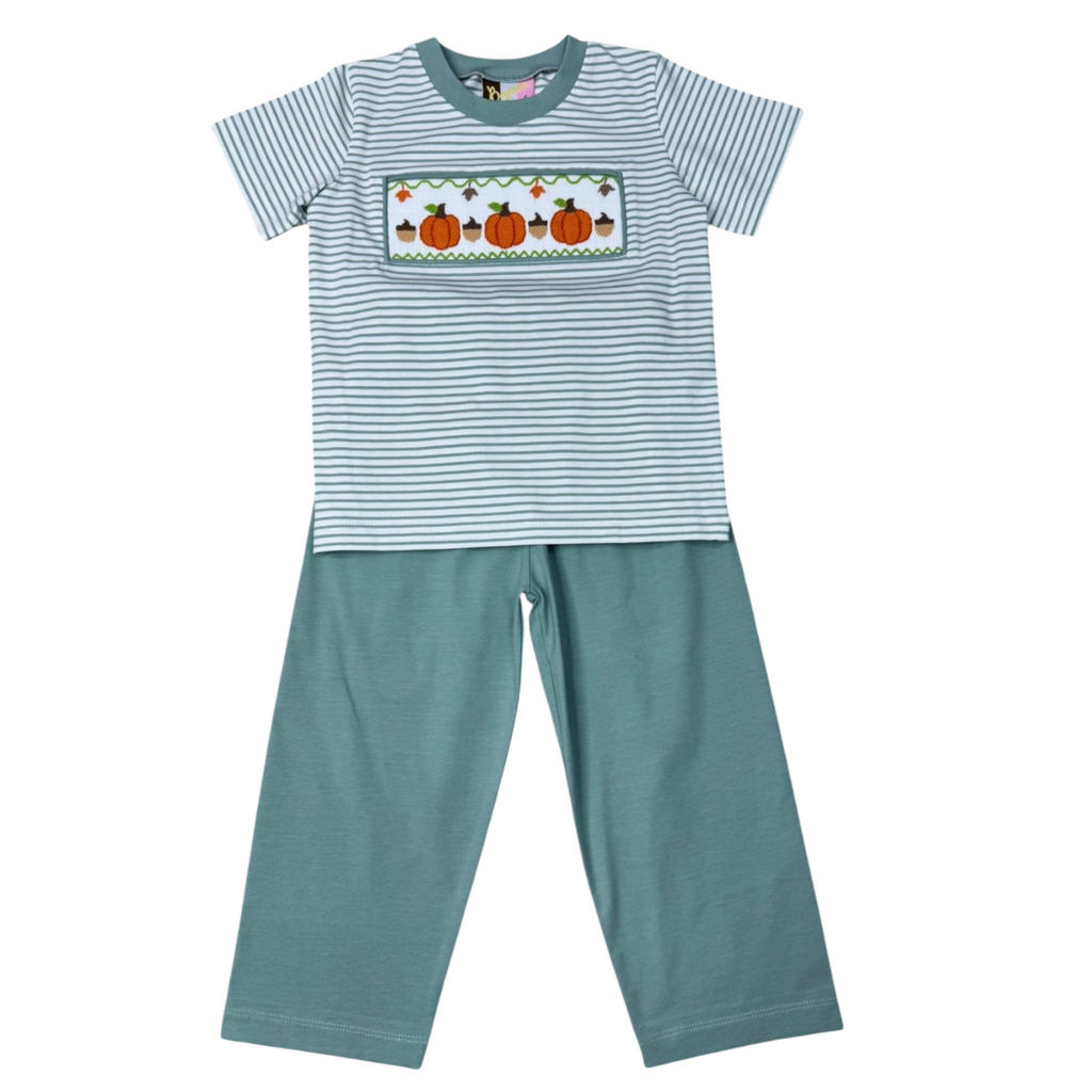 BANANA SPLIT Pumpkin Patch Smocked Boys Pant Set