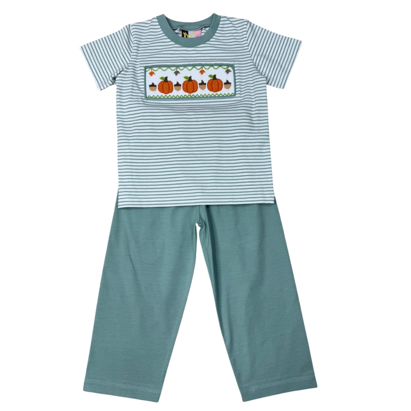 BANANA SPLIT Pumpkin Patch Smocked Boys Pant Set