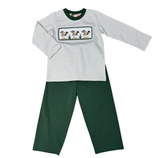 BANANA SPLIT Mallard Duck Smocked Boys Pant Set