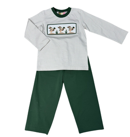 BANANA SPLIT Mallard Duck Smocked Boys Pant Set
