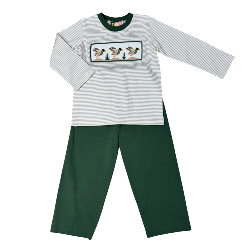 BANANA SPLIT Mallard Duck Smocked Boys Pant Set