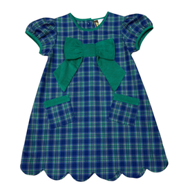 BANANA SPLIT Amelia Bow Dress-Green & Navy