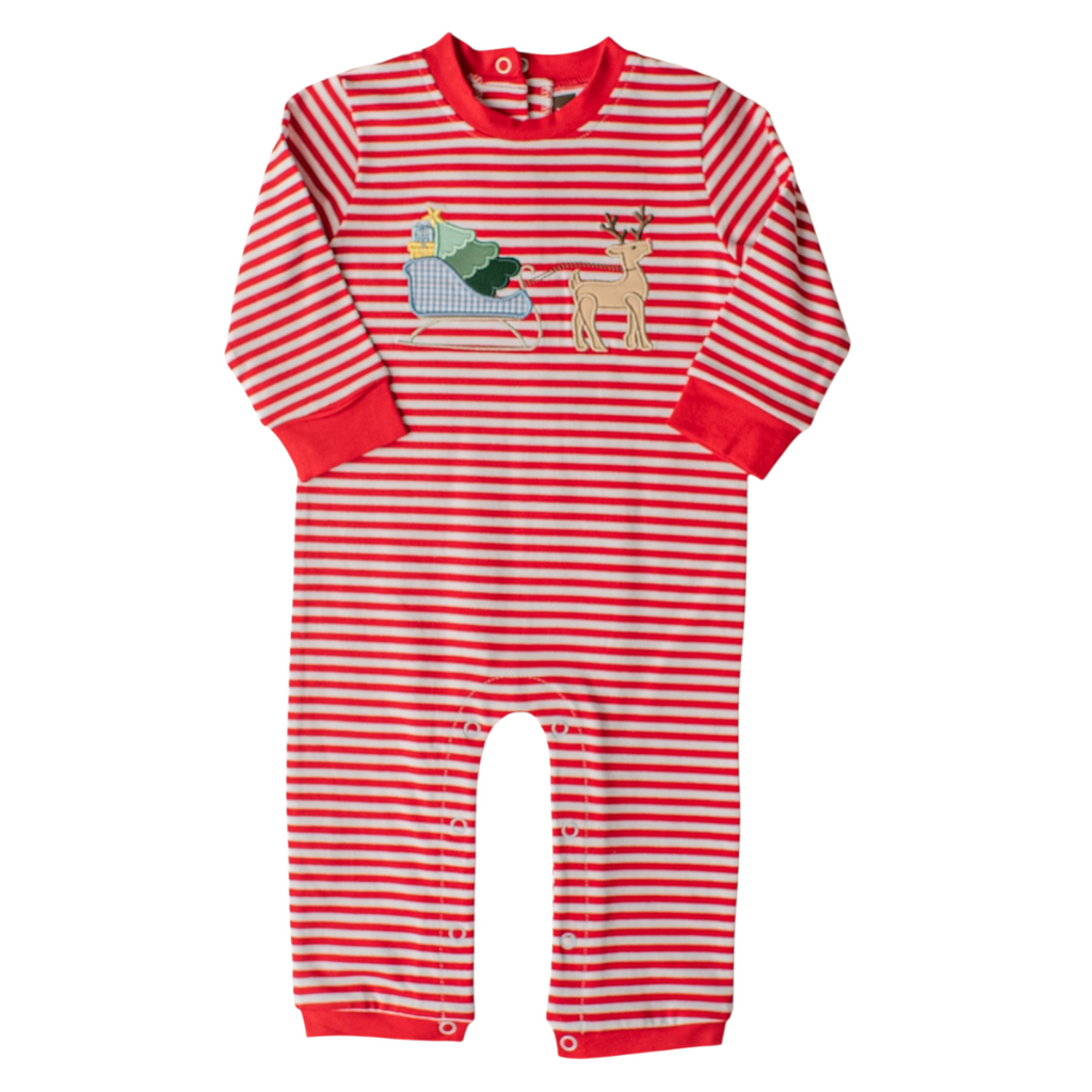 BANANA SPLIT Christmas Sleigh Boys Romper