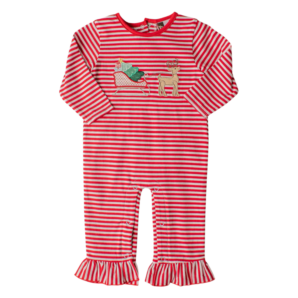 BANANA SPLIT Christmas Sleigh Girls Romper