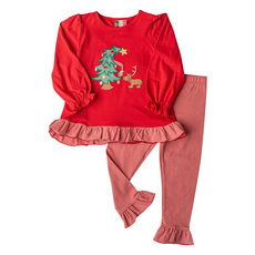 BANANA SPLIT Green & Grumpy Ruffle Pant Set
