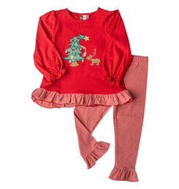 BANANA SPLIT Green & Grumpy Ruffle Pant Set