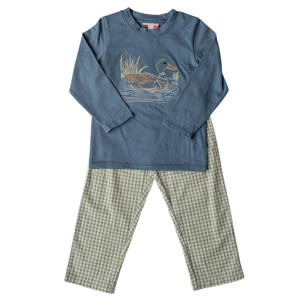 BANANA SPLIT Mallard Duck Embroidery Pant Set