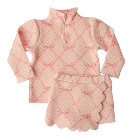 BANANA SPLIT Kassidy Scalloped Skort Set-Dainty Bows