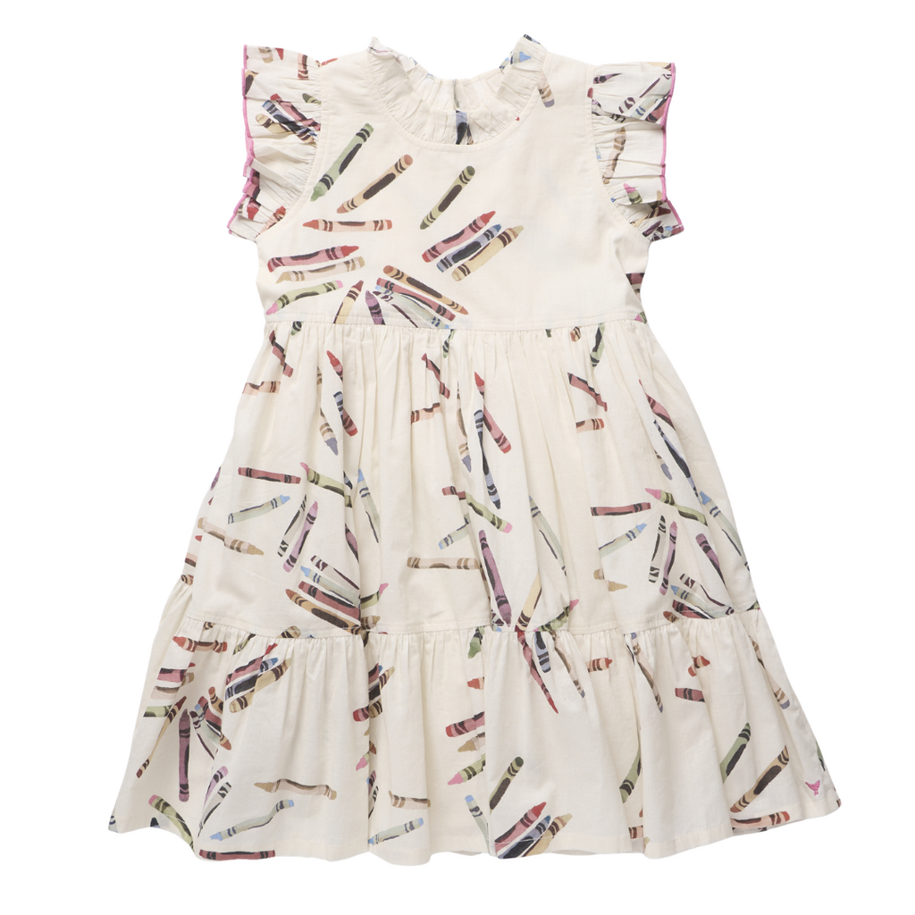 PINK CHICKEN Girls Jennifer Dress - Tossed Crayons