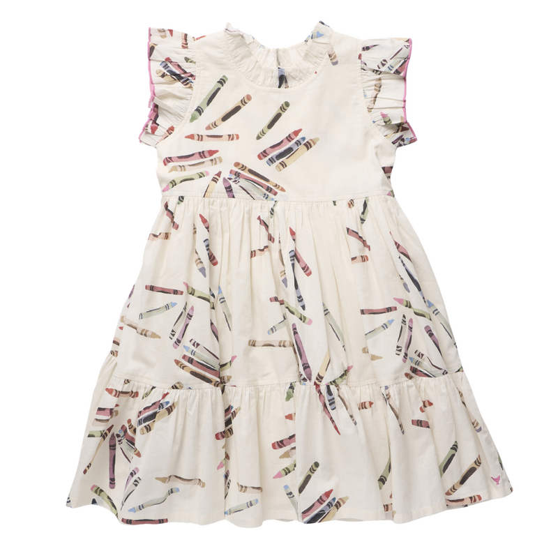 PINK CHICKEN Girls Jennifer Dress - Tossed Crayons