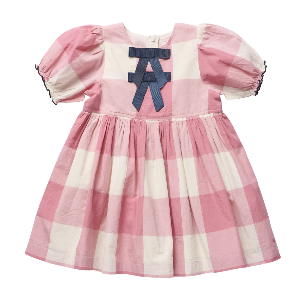 PINK CHICKEN Girls Hermione Dress - Pink Checks