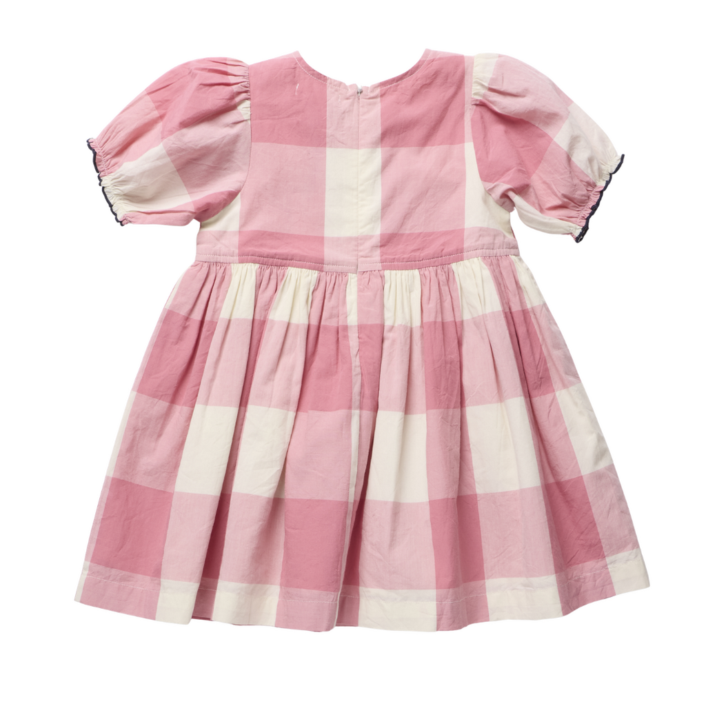 PINK CHICKEN Girls Hermione Dress - Pink Checks