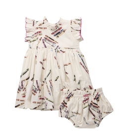 PINK CHICKEN Baby Girls Jennifer Dress Set - Tossed Crayons