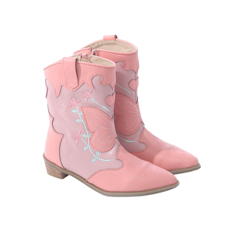 ROCKWILDE KOBE-Pink Boot With Butterfly