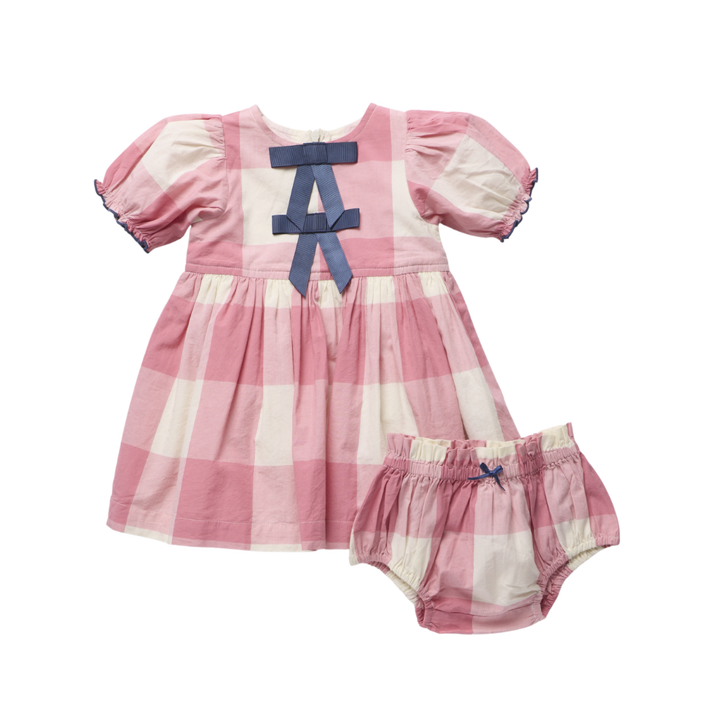 PINK CHICKEN Baby Girls Hermione Dress Set - Pink Check