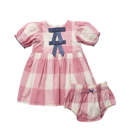 PINK CHICKEN Baby Girls Hermione Dress Set - Pink Check