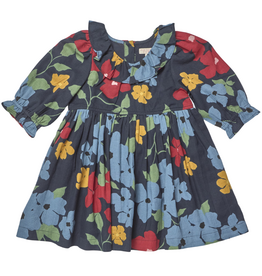 PINK CHICKEN Girls Amara Dress - Navy Hibiscus Floral