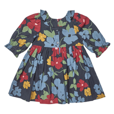 PINK CHICKEN Girls Amara Dress - Navy Hibiscus Floral