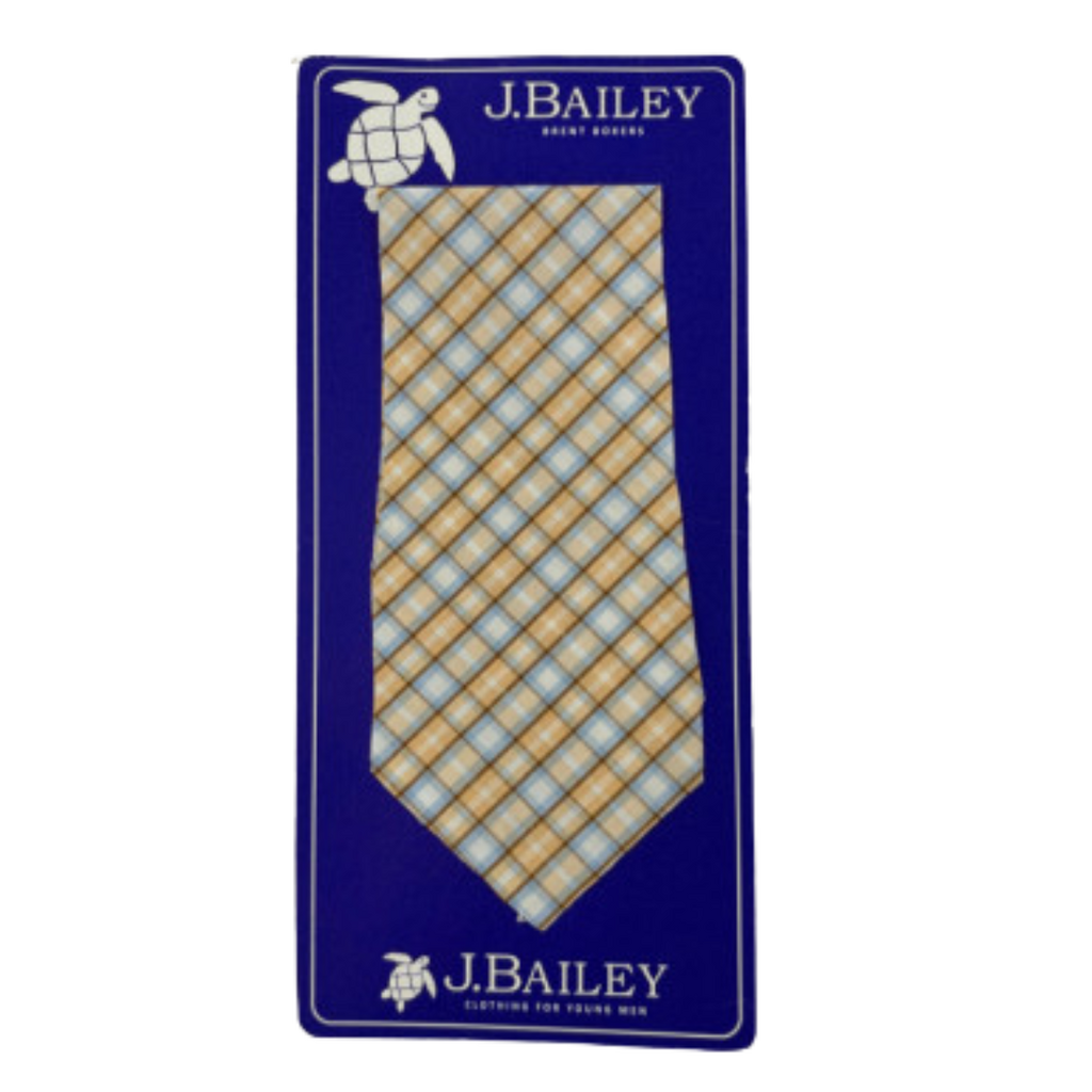BAILEY BOYS LONG TIE-PECAN PLAID