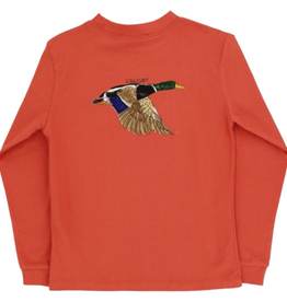 J.BAILEY LS LOGO TEE-MALLARD/RUST