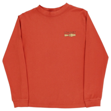 J.BAILEY LS LOGO TEE-MALLARD/RUST