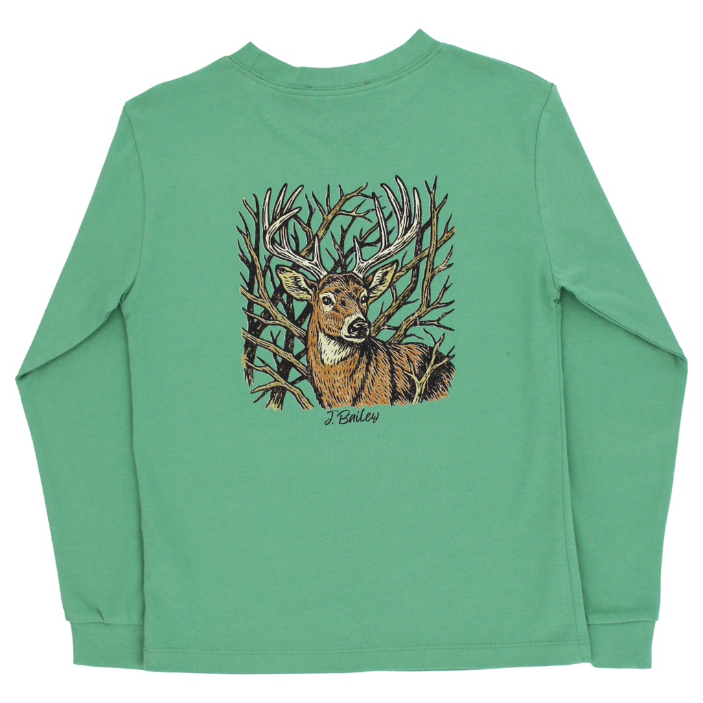 J.BAILEY LS LOGO TEE-BUCK/SAGE
