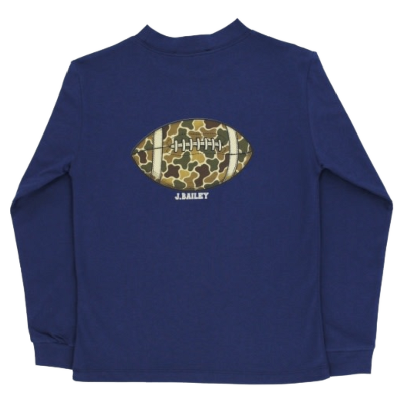 J.BAILEY LS LOGO TEE-FOOTBALL/NAVY