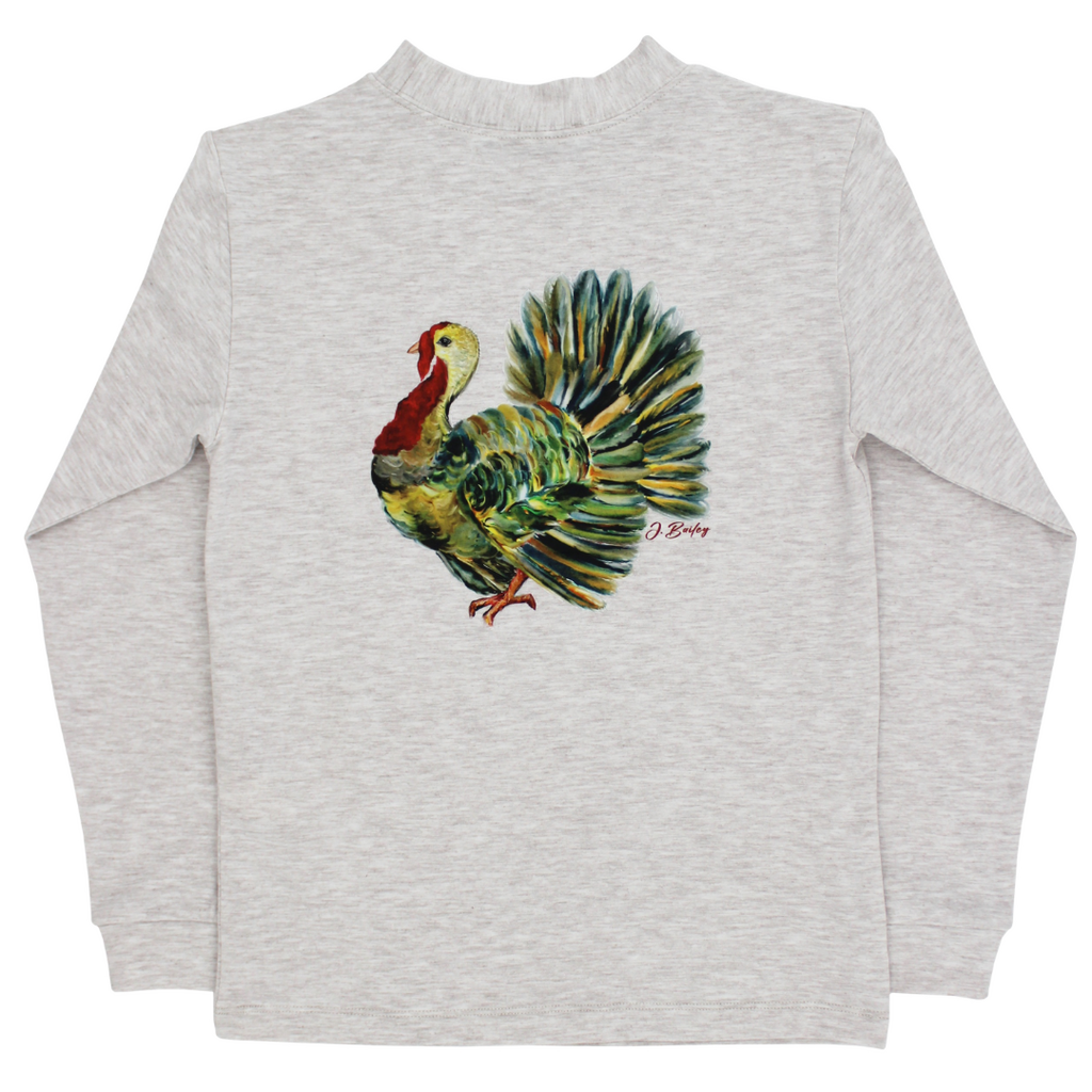 J.BAILEY LS LOGO TEE-TURKEY/OATMEAL