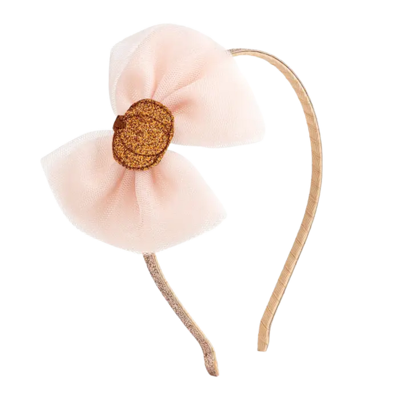 SWEET WINK Pumpkin Tulle Bow Headband