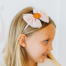 SWEET WINK Pumpkin Tulle Bow Headband