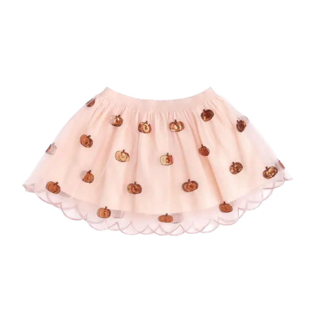 SWEET WINK Pumpkin Sequin Scallop Tutu Skirt