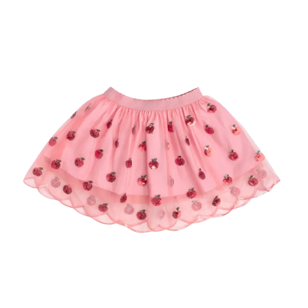 SWEET WINK Apple Sequin Scalloped Tutu Skirt