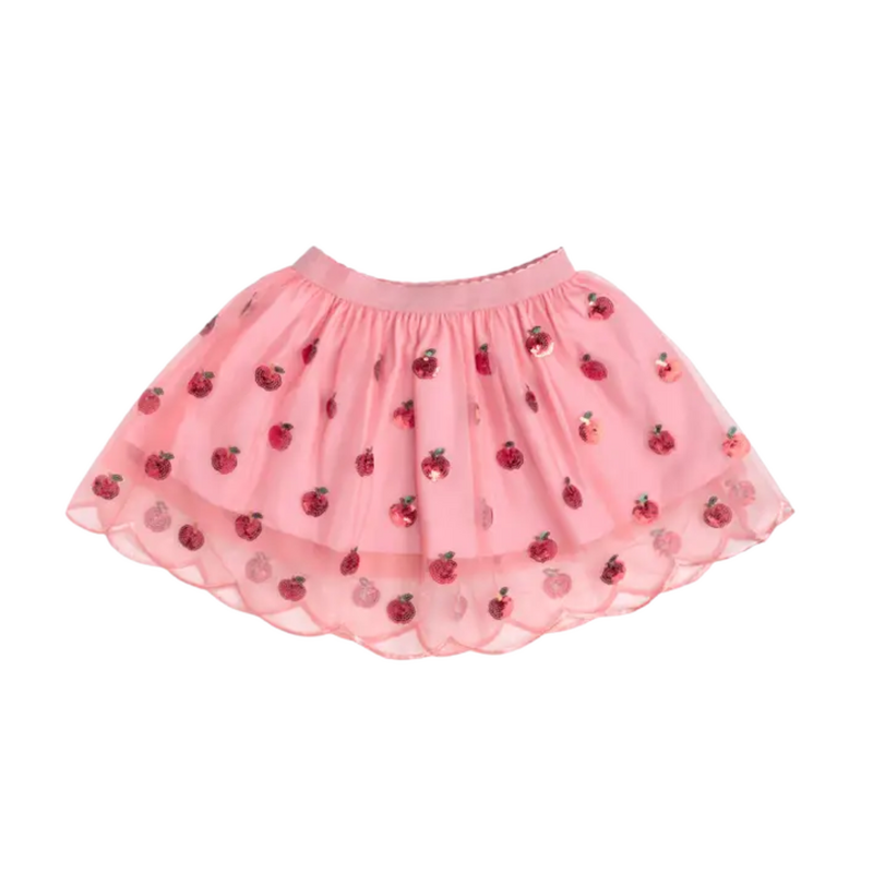 SWEET WINK Apple Sequin Scalloped Tutu Skirt