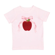 SWEET WINK Apple Rhinestone Patch Short Sleeve T-Shirt