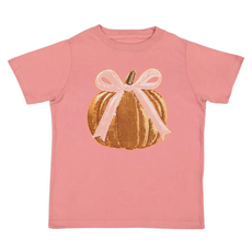 SWEET WINK Coquette Pumpkin Sequin Patch Short Sleeve T-Shirt
