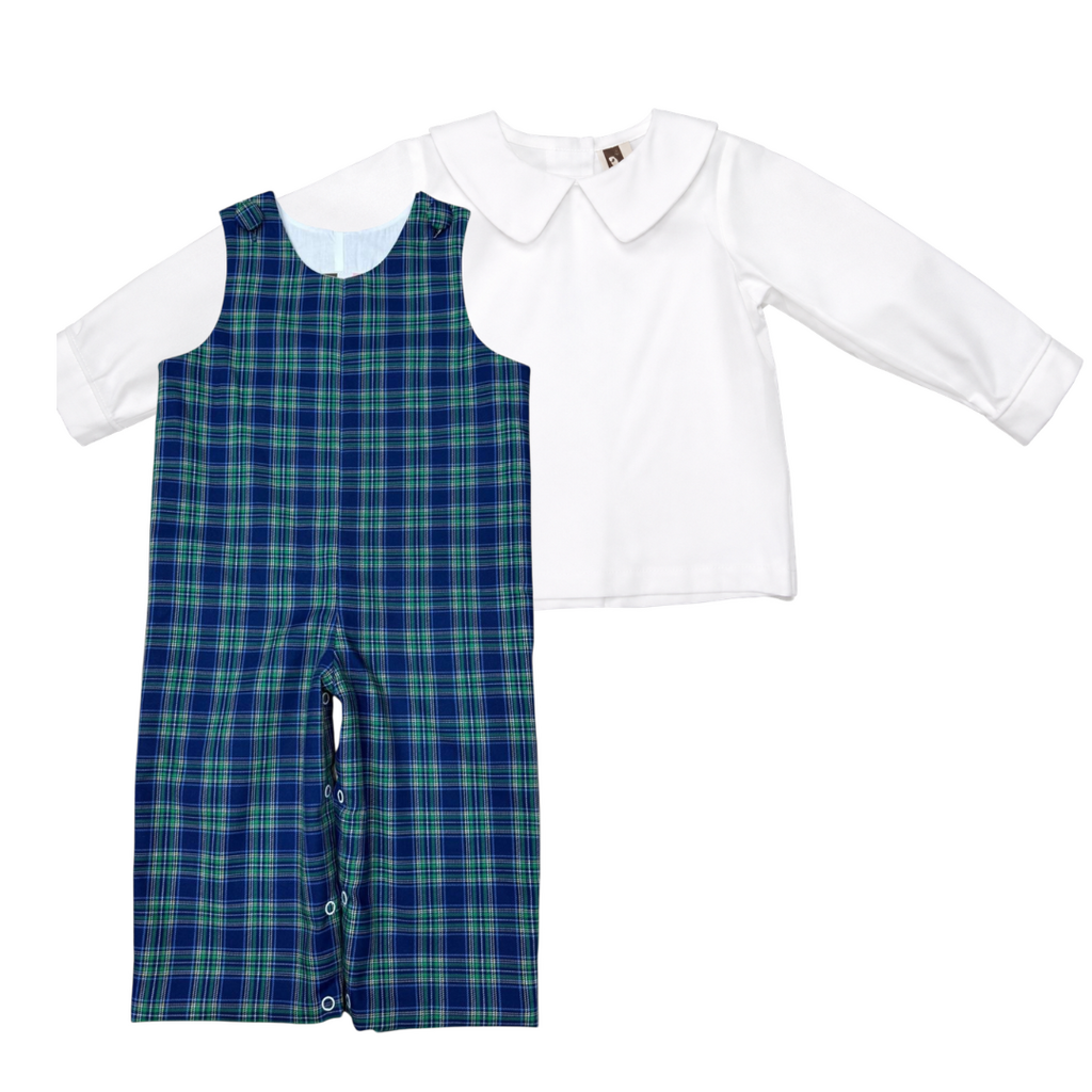 BANANA SPLIT Boys LS Piped Shirt w/Green & Navy Longall