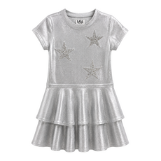 MIA NEW YORK Metallic Tiered Stars Dress